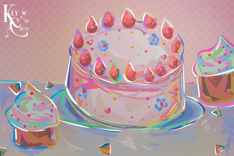 Pastel Cake and Cupcake